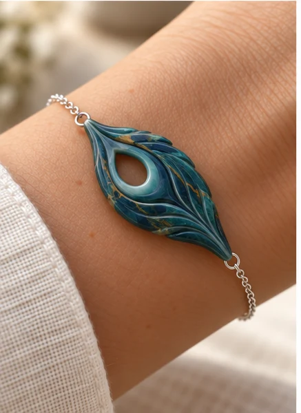 The Peacock bracelet concept on a wrist